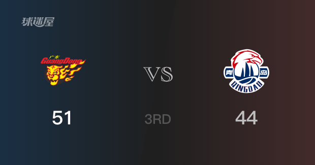 广东以51-44领先青岛，结束三节